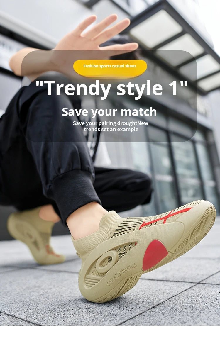 Summer Sneakers for Men Breathable Socks Casual Sports Shoes New Arrival Black Green Men Trainers Platform Designer Sneakers Men