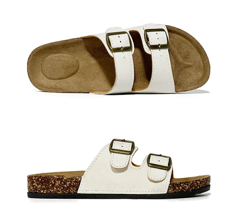 1 Pairs of Leather Sandal For Men And Women Beach Sandals 2025 Designer Men's Shoes Comfortable Slipper Original Brands Shoes