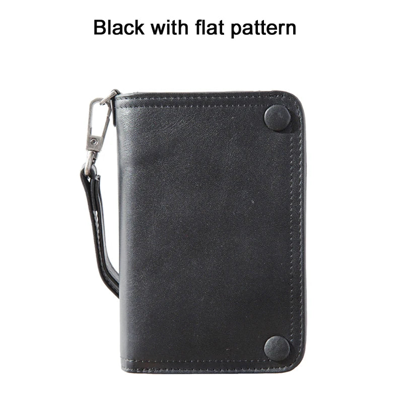 Vintage Genuine leather wallet Men leather long wallet men purse clutch bag male money clips zip around money bag card holder