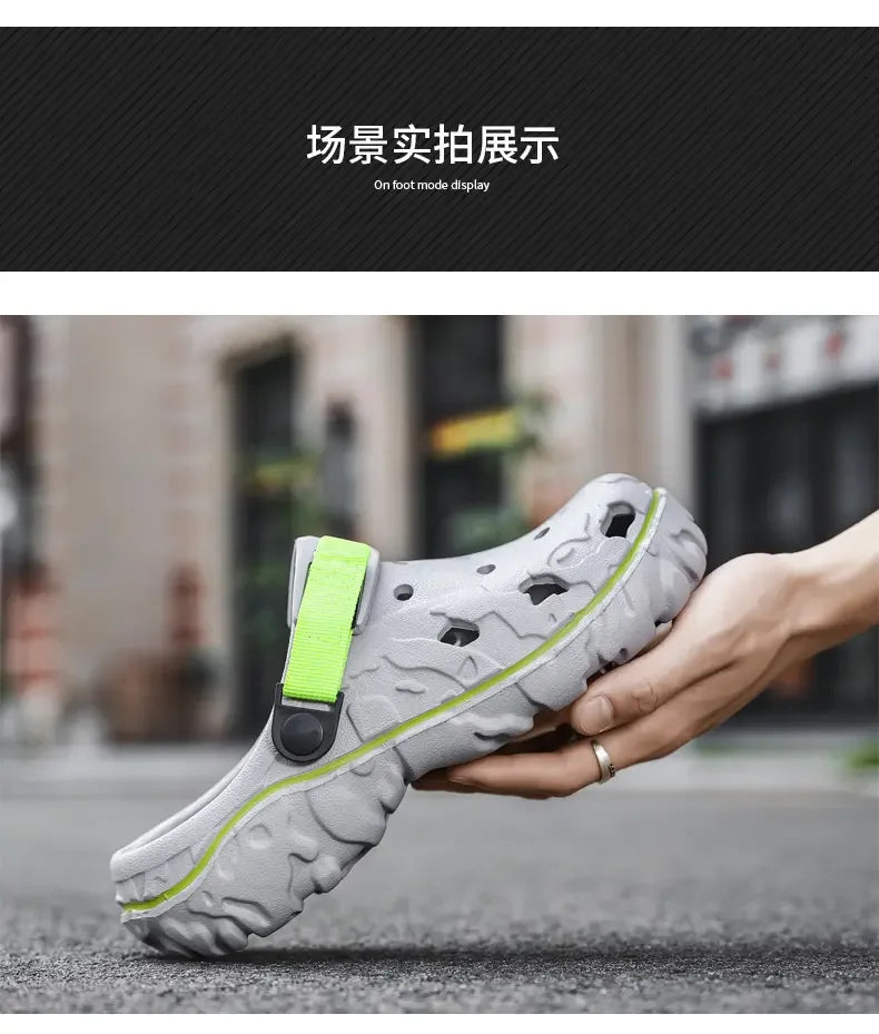 Men's Sandals Summer Clogs Non Slip Beach Trend Casual Sandals Breathable Thick Bottom High Quality Hole Shoes Big Size 45 46 47