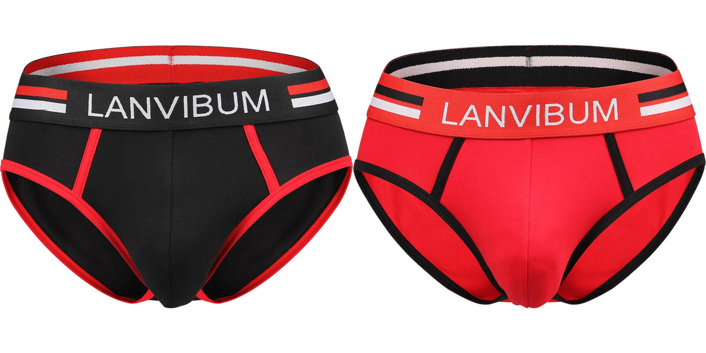 2-piece set - cotton men's underwear briefs breathable youth mid-waist large-size men's underwear underwear summer briefs