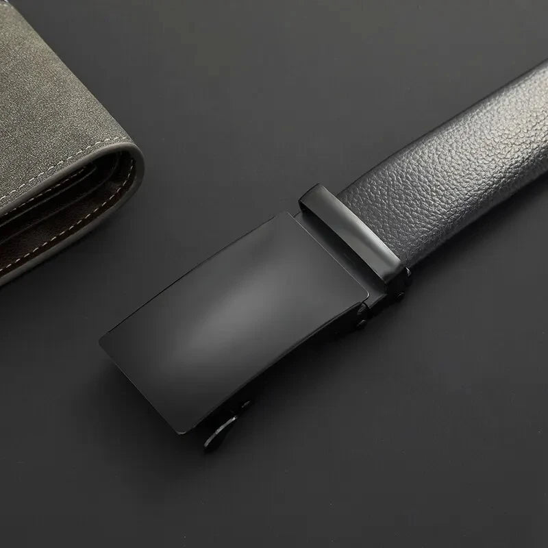 Men's PU Leather Belt Fashion Automatic Buckle Belt Available Belts Leisure Fashion Ratchet Belts for Men Pants Waistband