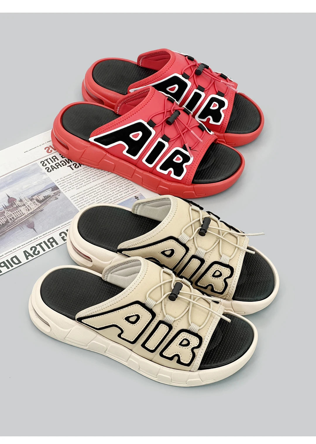 Men Fashionable Trendy Shoes Wooden Clogs Garden Shoes Outdoor Beach Sandals Flip Air Cushioned Summer Casual Shoes Men Slippers