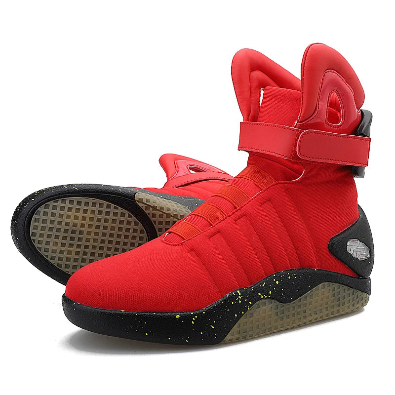 New Boots for Men,Women,USB Rechargeable Glowing Shoes Man Winter Boots Party Shoes Cool Soldier Boots Back to Future