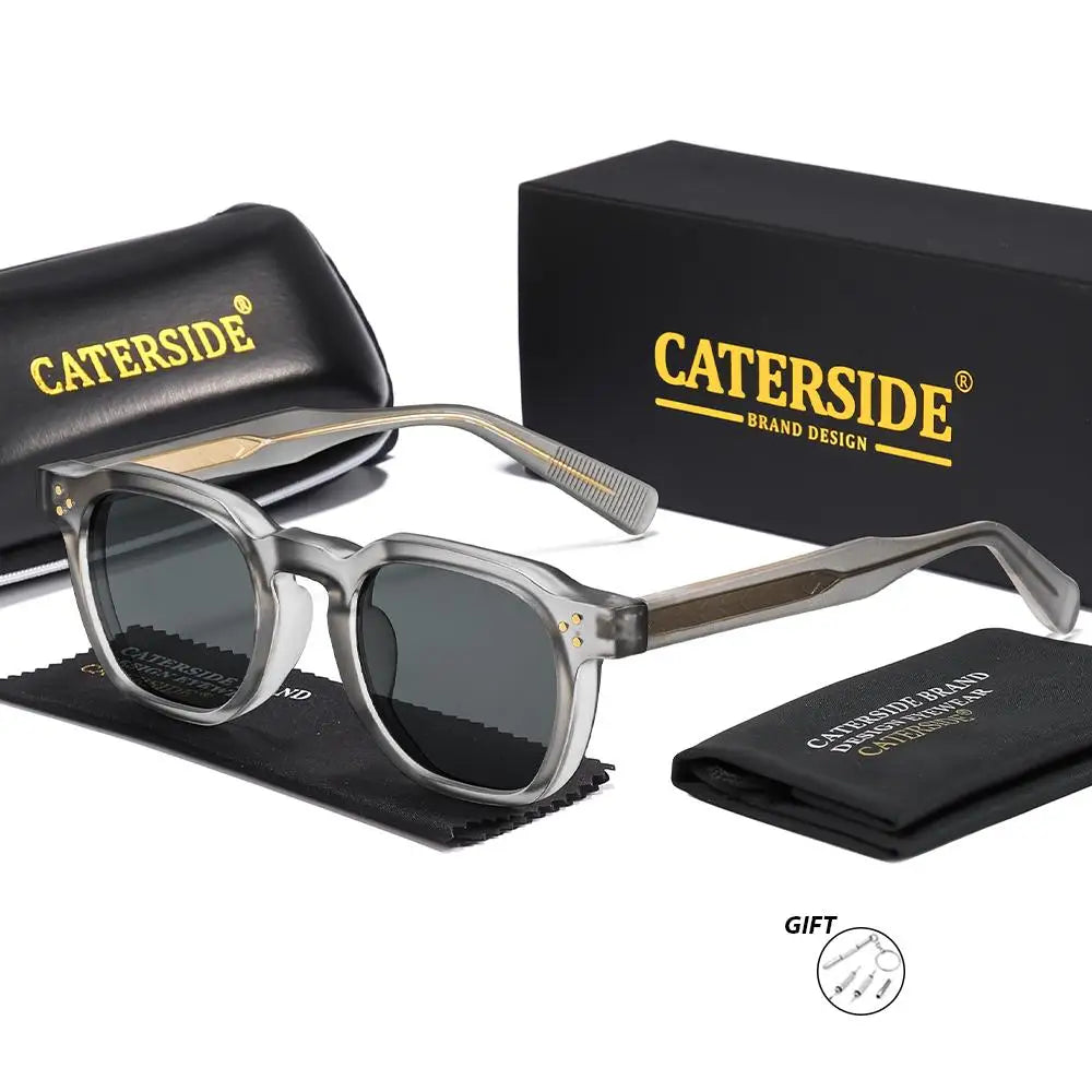 CATERSIDE Fashion Prescription Sunglasses 1.56 Refractive Index Lens Men's Small  Square Frame Women's Optical Sun Glasses