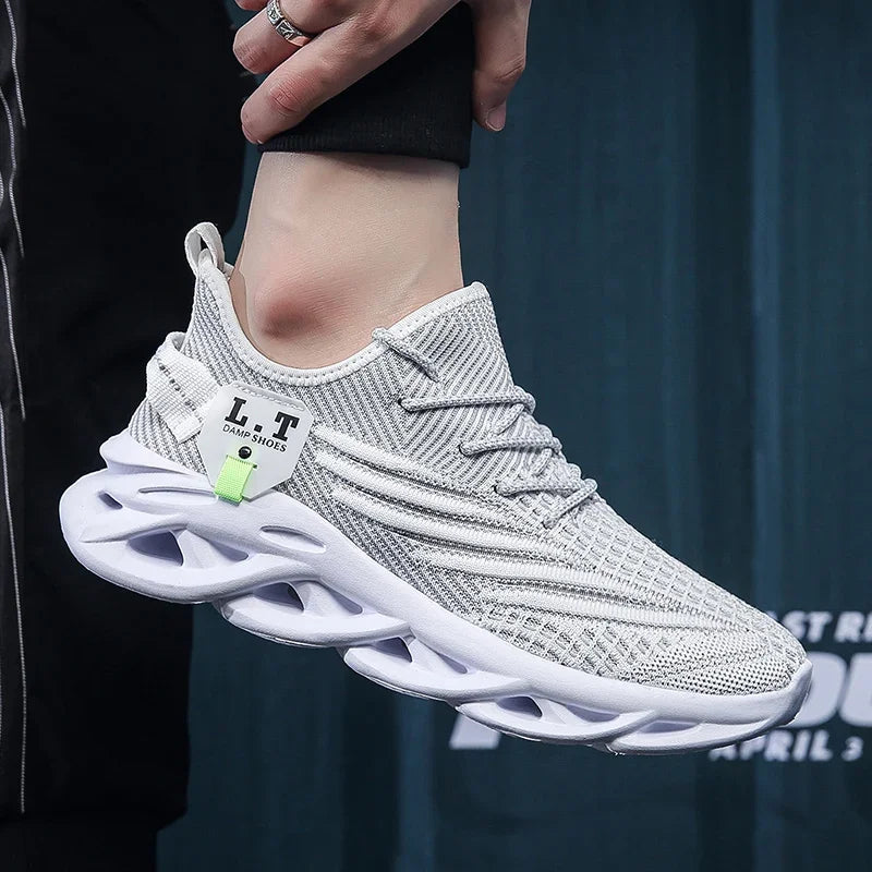 Tennis Shoes for Men's Street Fashion Trend Versatile Mesh Knitting Breathable Luxury Design Casual Shoes Men's White Sneakers