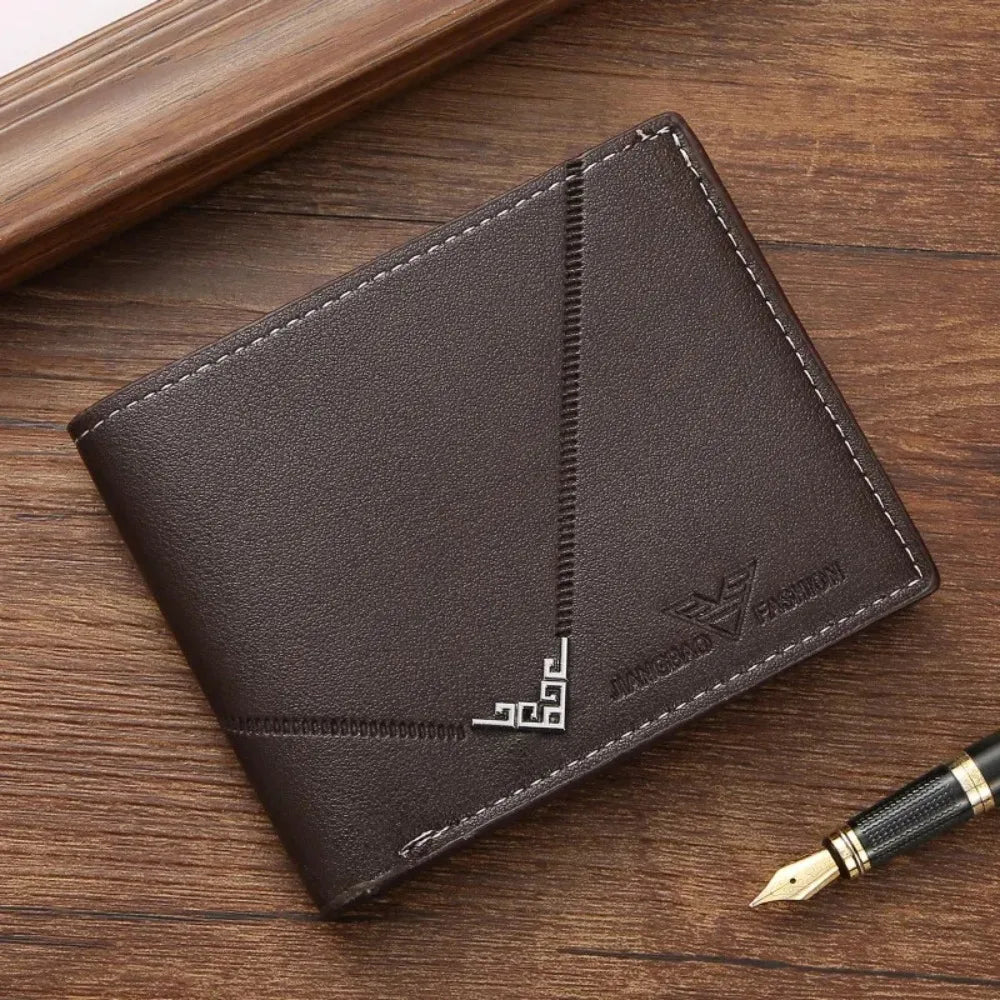 Men's Wallet Leather Short Multiple Holder Wallet Credit Card ID Card Holder Casual Business Double Fold Purses for Women Wallet