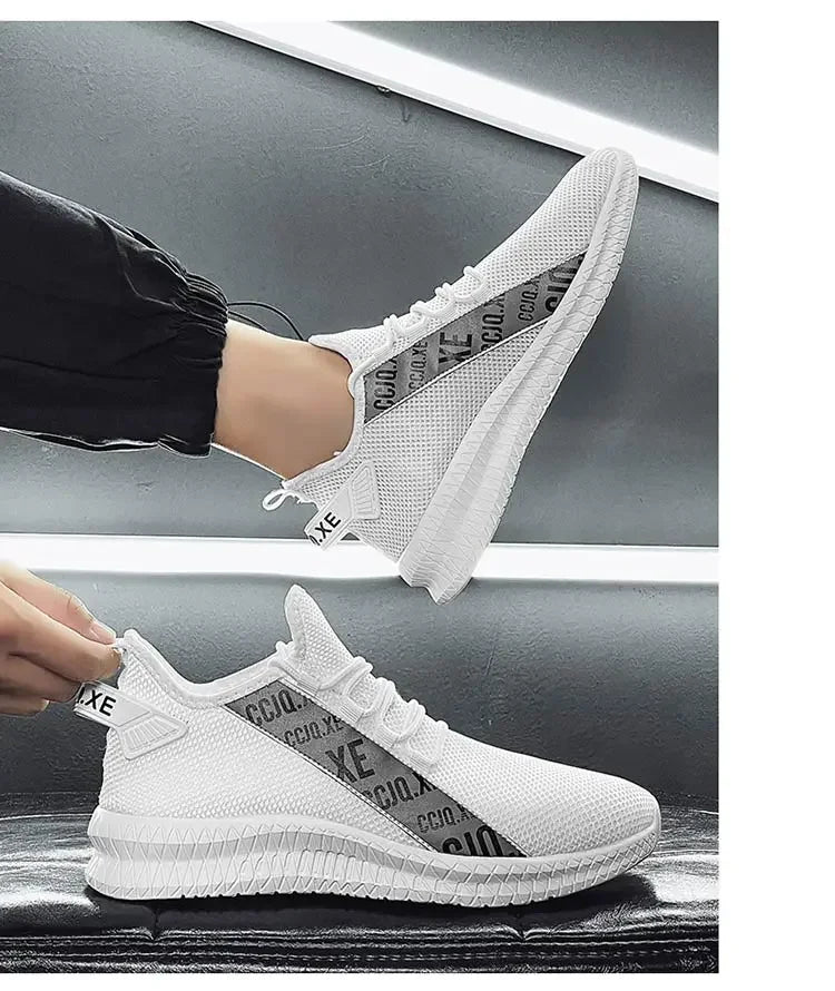 Shoes For Men Breathable Mesh Sneakers White Fashion Gym Casual Lightweight Walking Shoes Couple Plus Size Footwear