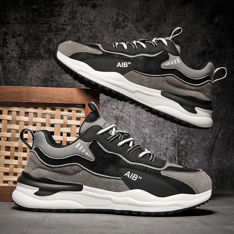 Sneakers Male Autumn Man Shoes Leather Surface Sport Shoes Men Men's Versatile Sports Casual Winter Running Shoe Increase Height