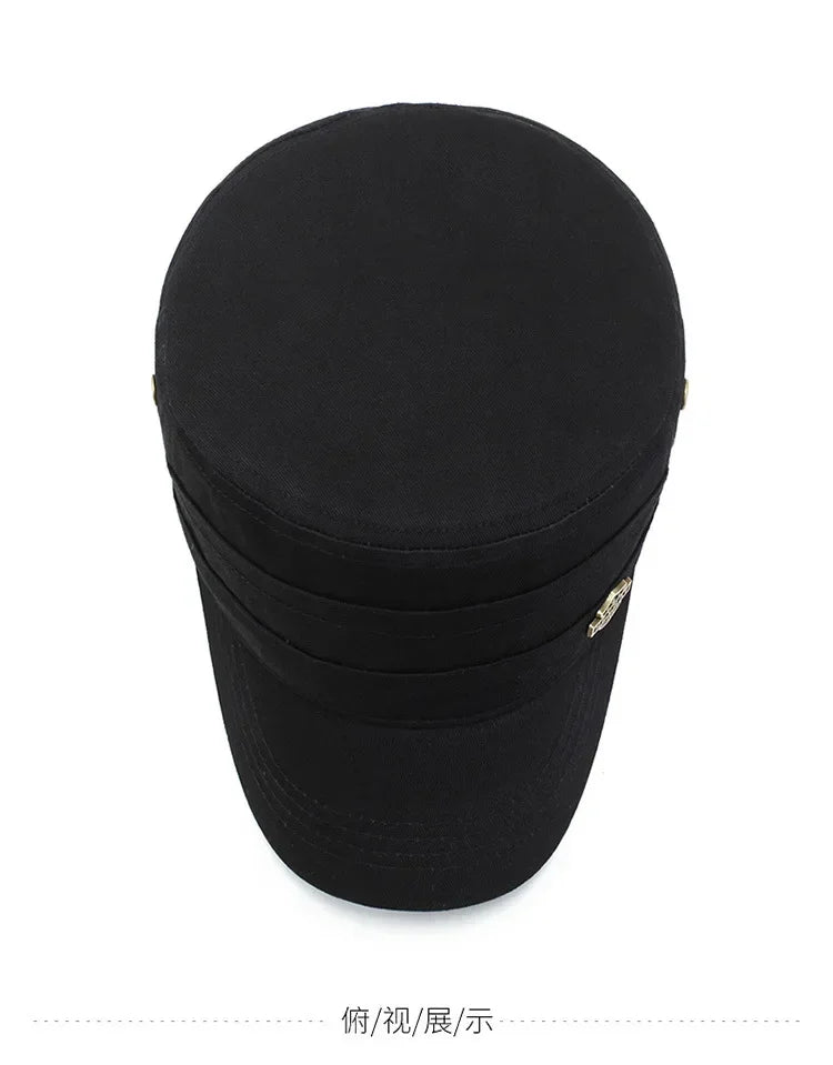 Mens Baseball Cap  Flat Caps  Spring Autumn Tactical Hat Men's Flat Top Cotton Cap Sports Leisure Hats