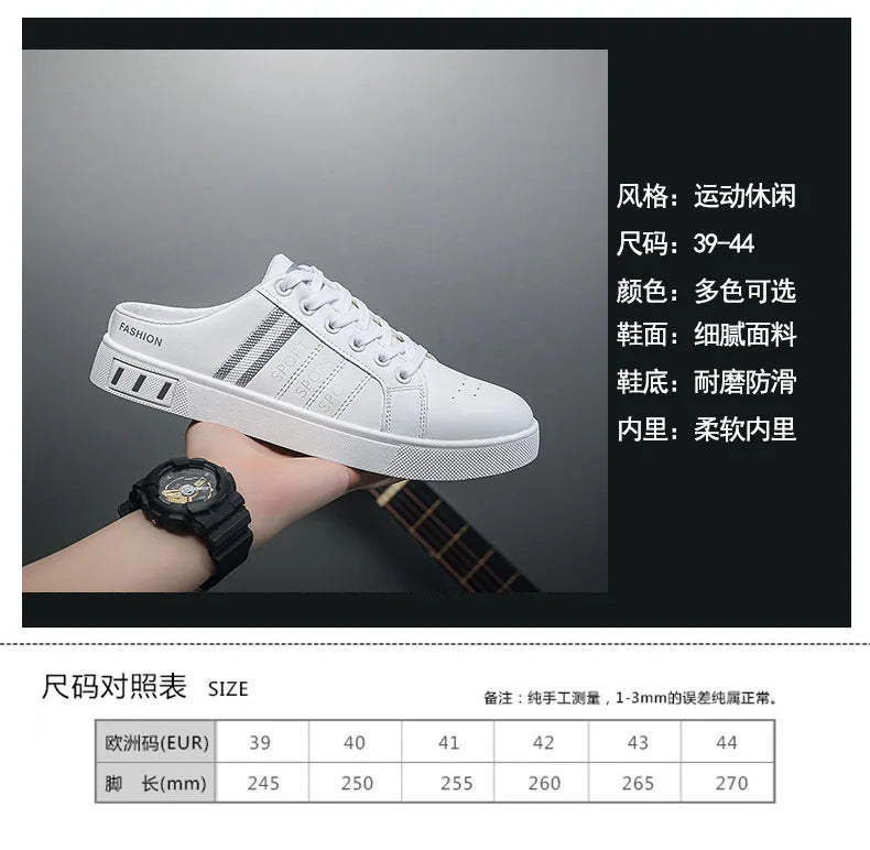 Summer Men Slippers Brand Comfortable Casual Shoes for Men Fashion Flat Sneakers High Quality Men Half Slippers Tenis Masculino