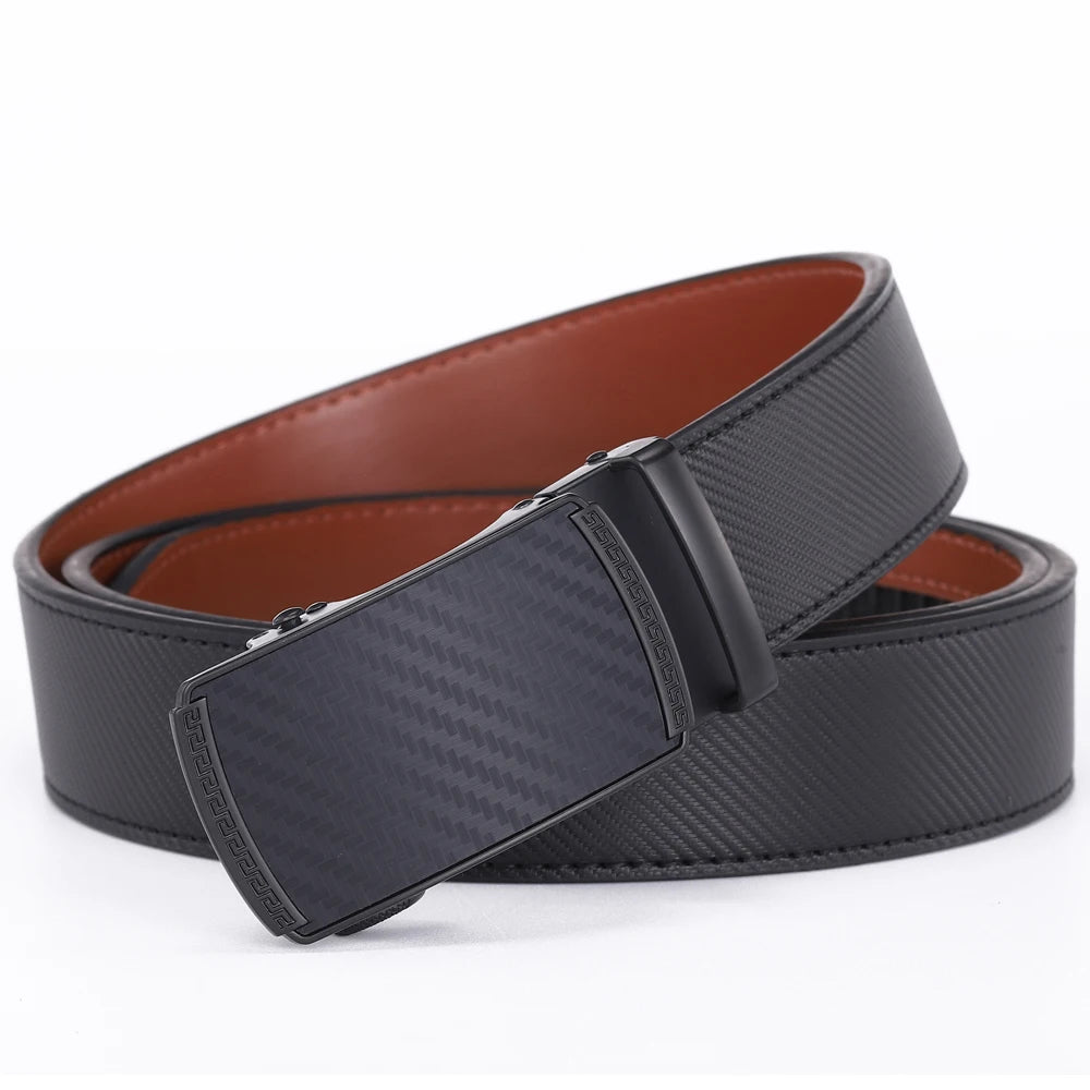 Men Leather Belt Alloy Automatic Buckle Male Belt Man Fashion Belts Genuine Leather Luxury Belts for Men Business Designer Blue