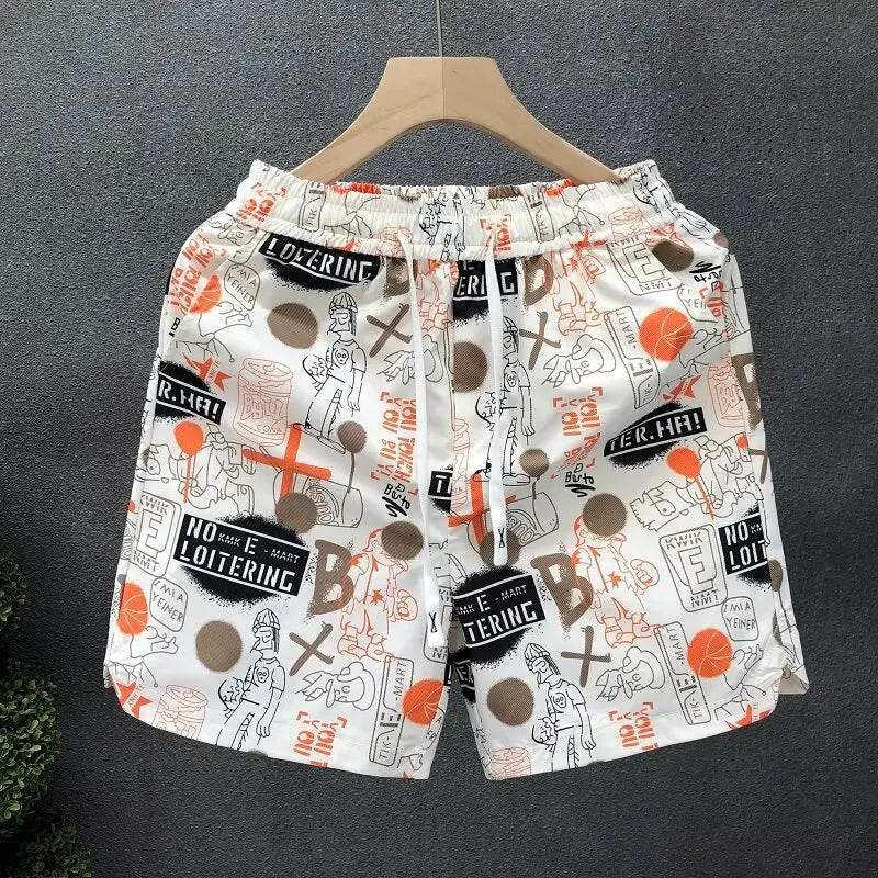 Hip Hop Men's Sports Shorts Summer Fashion White Short Pants Harajuku High Street Men's Clothing Casual Shorts Streetwear 2024