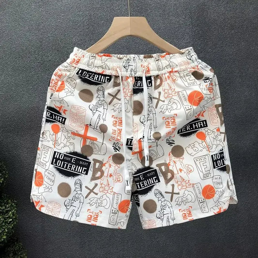Hip Hop Men's Sports Shorts Summer Fashion White Short Pants Harajuku High Street Men's Clothing Casual Shorts Streetwear 2024