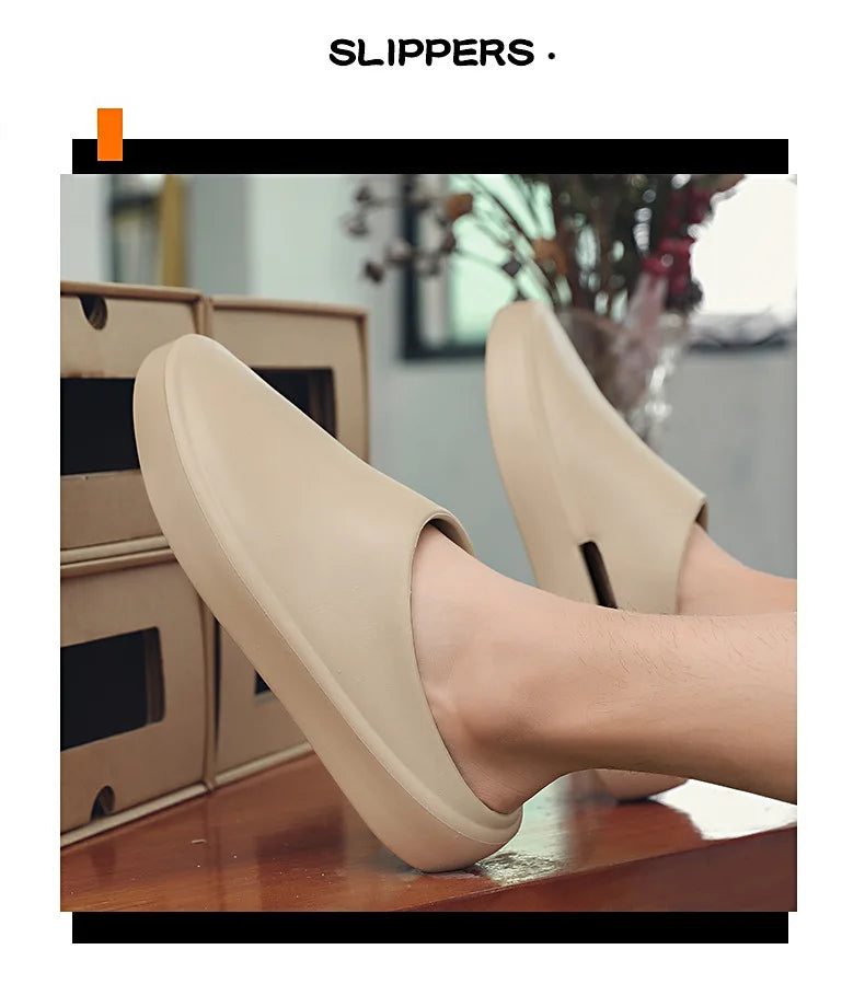 Comfortable Slippers for Men Women Stylish Summer Beach Slides Couples Hollow Out Sandals Anti-Slip Bathroom Slippers
