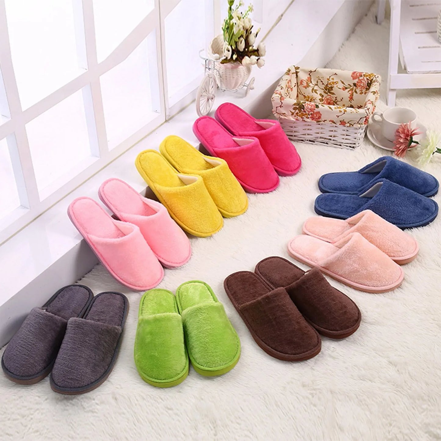Men's Winter Slippers Warm Bedroom Plush Shoes Home Floor Soft Indoors Thin Velvet Solid Color Non Slip Half Drag Slipper