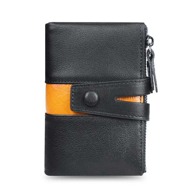 Genuine Leathe Men Wallet Luxury Desig Bifold Short Wallets Male Hasp Vintage Purse Coin Pouch Multi-functional Card Pocket