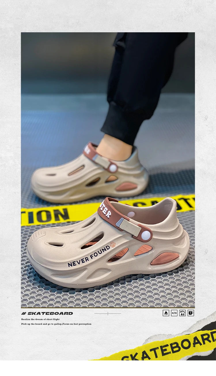 Men's Outdoor Sandals Sport Slippers Beach Slides Breathable Clogs Men Women Casual Garden Shoes Non-slip Men Outdoor Sandals