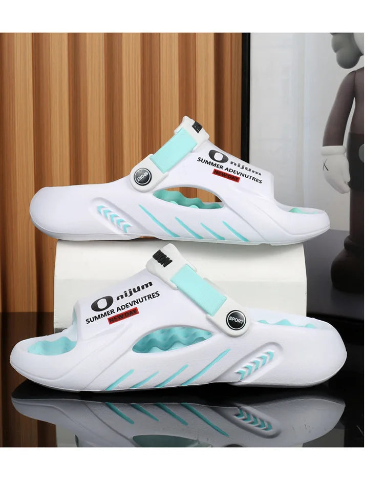 Pallene Summer Men's Slippers EVA Lightweight Slides Indoor Outdoor Sandals Leisure Beach Shoes Comfort Soft Sole Men's Slippers