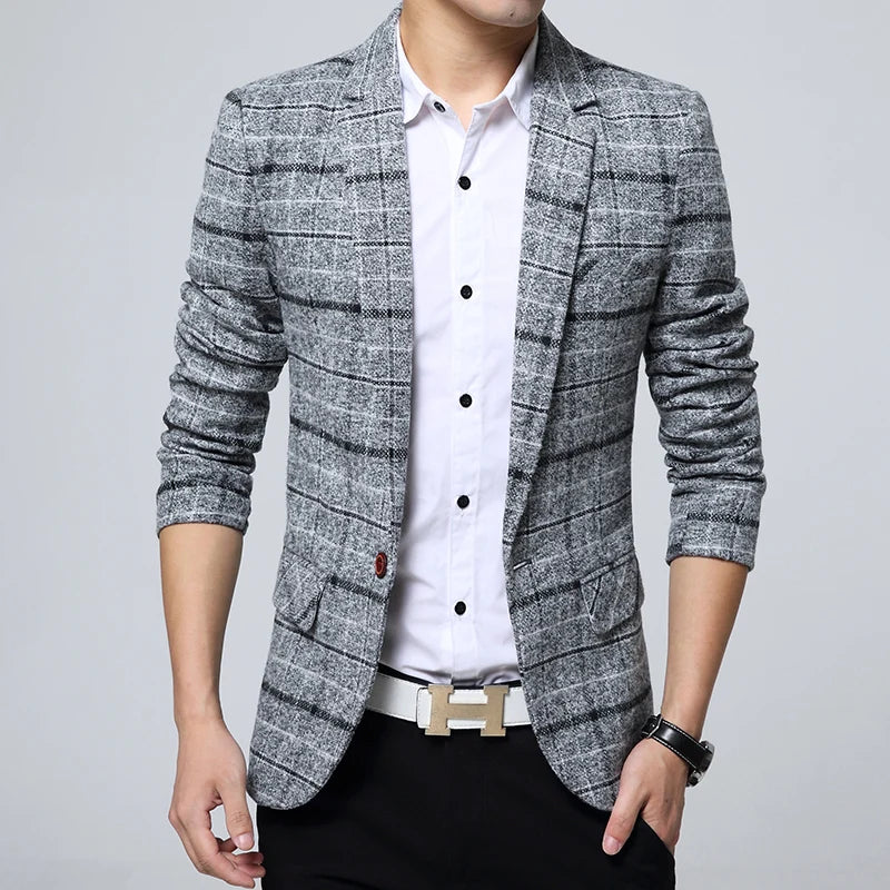 Men's Suit Jacket Casual Business Blazer Elegant Black Slim Fit Navy Blue Red Spring Autumn  Male Suits Blazer Coat