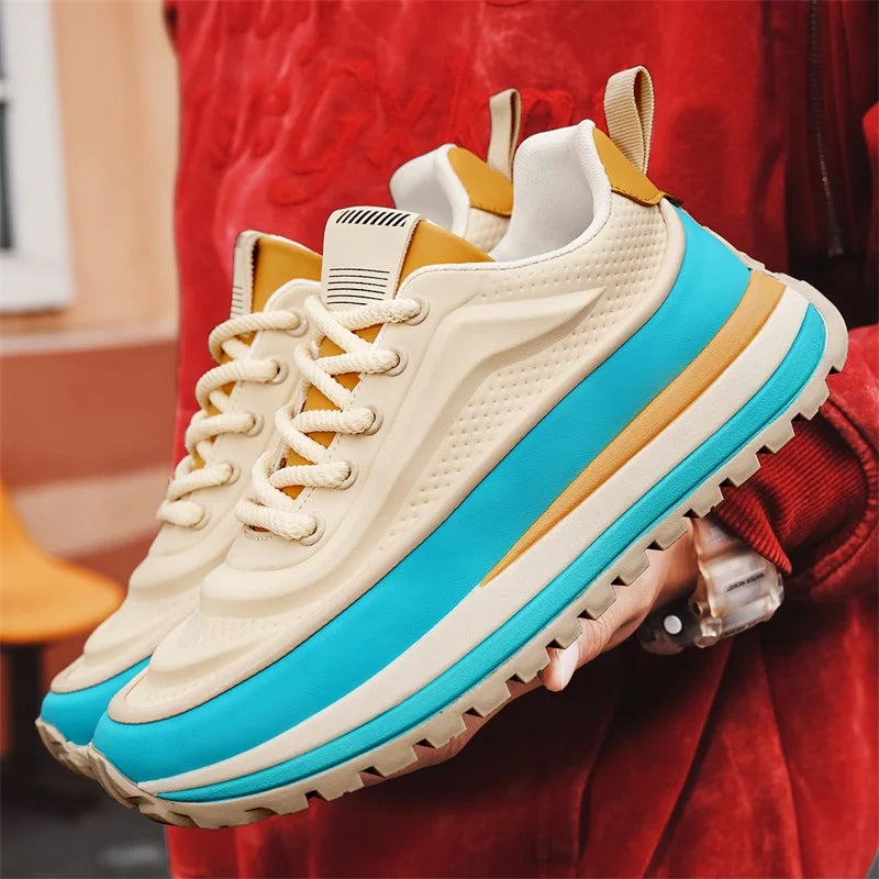 Men Shoes Platform Male Sneakers Fashion Thick Soles Casual Sport Shoes Breathable Height Increased Athletic Shoes Walking Shoes