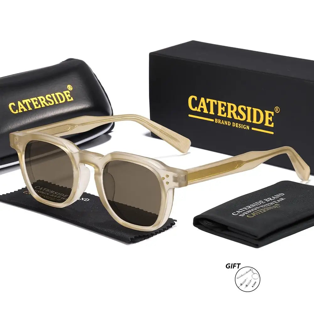 CATERSIDE Fashion Prescription Sunglasses 1.56 Refractive Index Lens Men's Small  Square Frame Women's Optical Sun Glasses