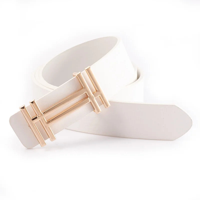 New Fashion Leather Pleasing Wonderful Terrific Belts Dress Belt for Men & Women Brand  Double H Buckle