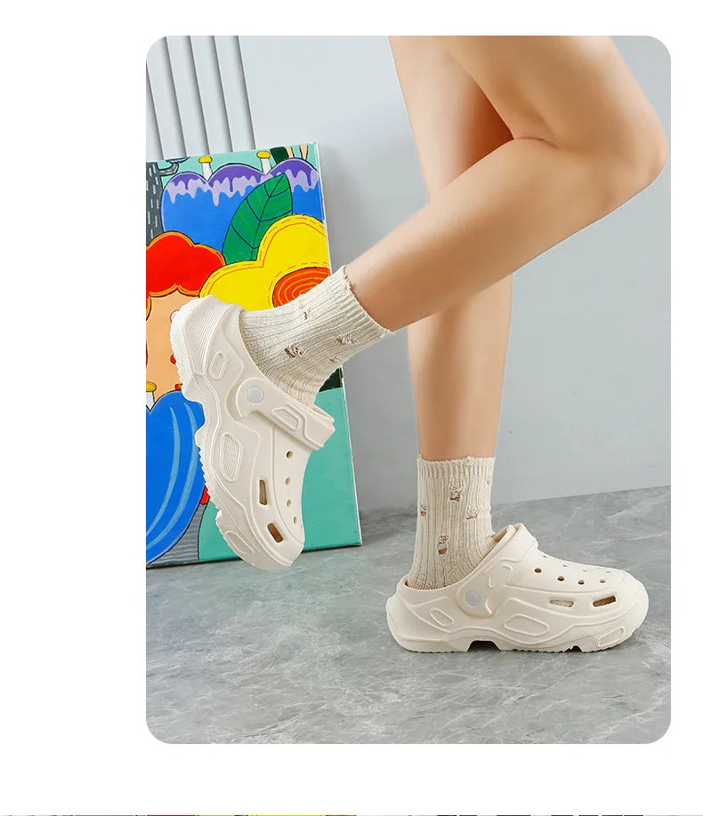 Summer Comfortable Soft Heightening Sandals For Men Platform High-heeled Outdoor Non-slip Waterproof Sandals For Women Clogs