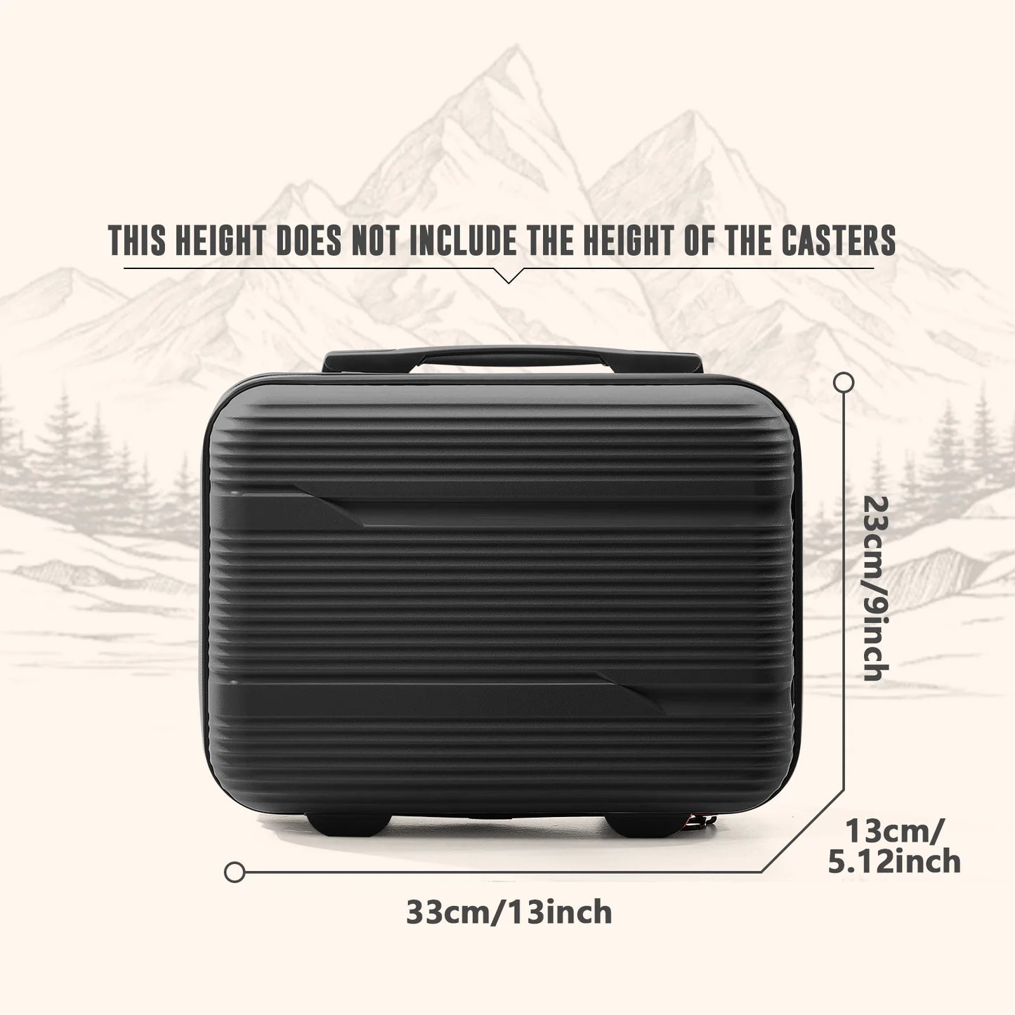 Travel Suitcase Rolling, Carry on Boarding Luggage Cabin Set with Cosmetic Case Spinner Wheels Travel Trolley Case 13 20 Inch