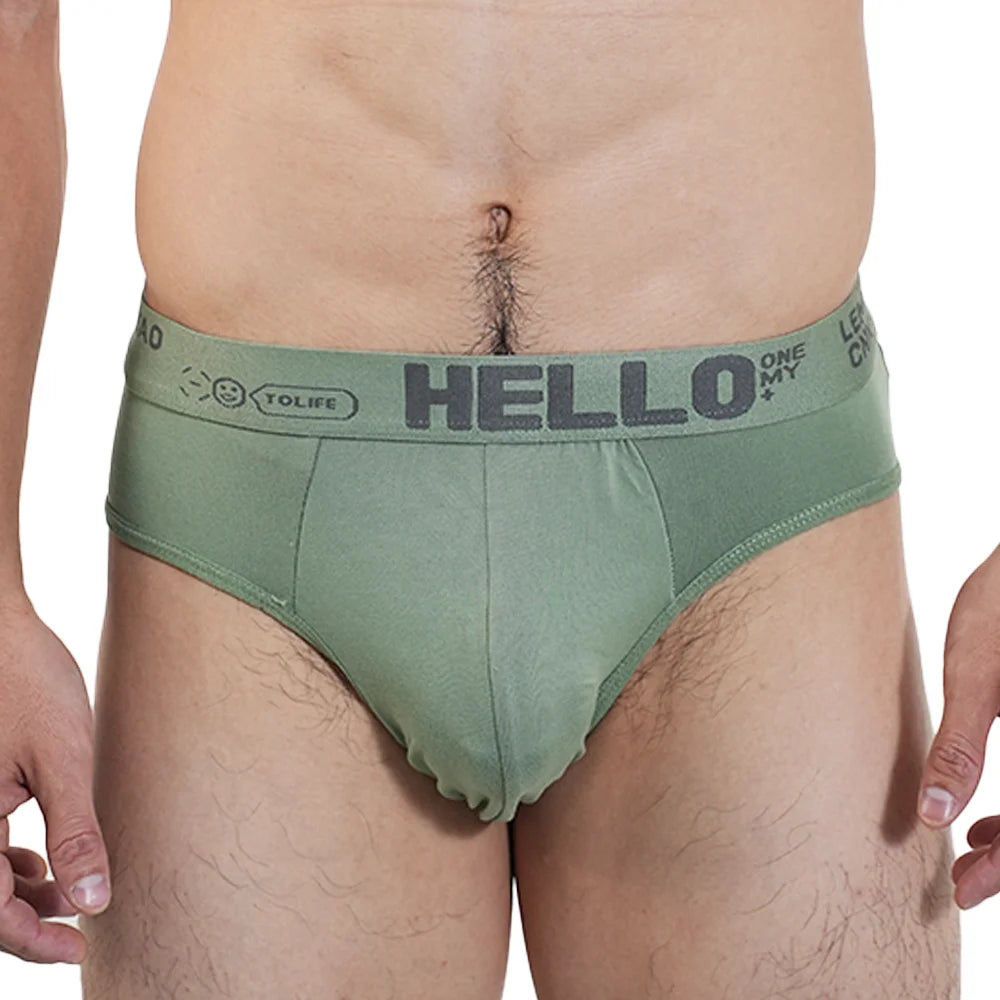 Mens Underwear Cotton Breathable Triangular Panty Fashion Sexy Slip U Underpants Hot Bikini Mid-Waist High Elasticity Men Briefs