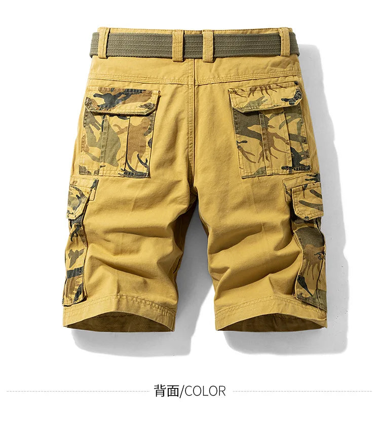 Summer Fashion Tooling Shorts for Men Casual Loose Cargo Shorts Outdoor Sport Pants Men Versatile Straight Cotton Short Trousers