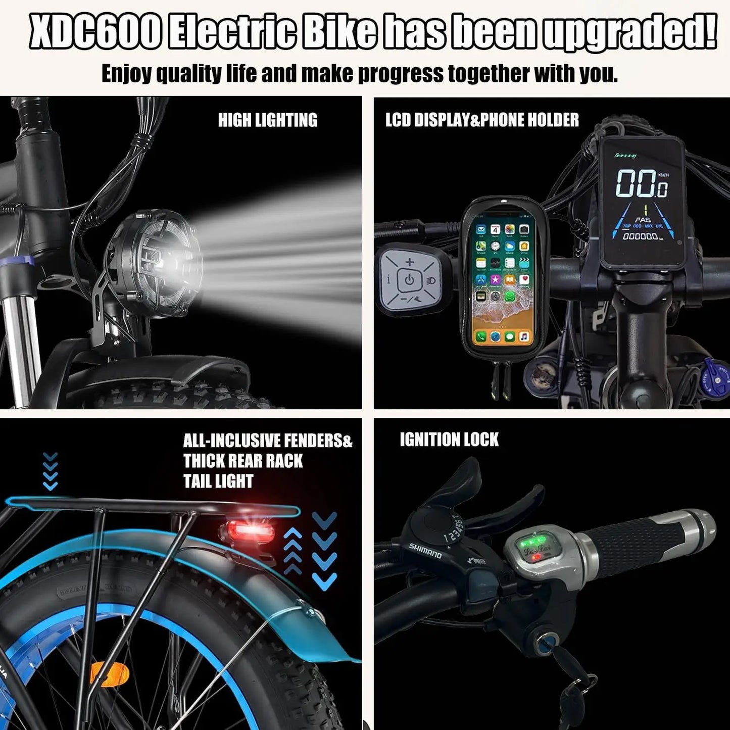 Dual Motor 3000W Peak Electric Bike for Adults 52V 30AH Ebike 26Inch Fat Tire Hunting Bike for Off Road Mountain Snow