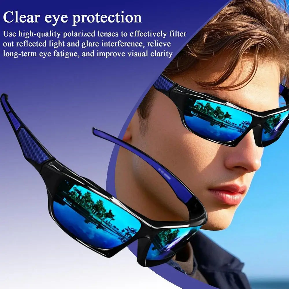 Polarized Sunglasses Men Comprehensive Protection Sun Glasses Comfortable Lightweight Frame Sport Eyeglasses for Driving Fishing