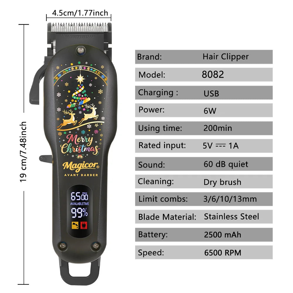 Hair Clippers for Men Professional Cordless Clippers for Hair Cutting Mens for Barber with LED Display for Barbers & Home Use