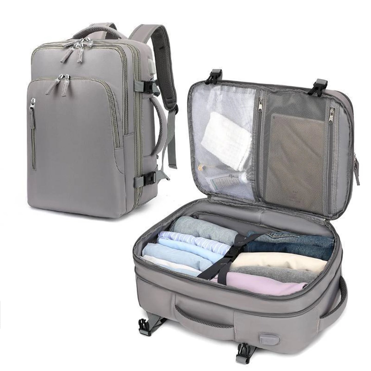 Men's Travel Backpack, Outdoor Luggage Backpack, Business Weekend Bag, Expandable, Large Capacity Travel Backpack, Commuting, Short-Distance Business Trip Luggage Bag, Perfectly Matches Backpack Accessories, Luggage Strap Des