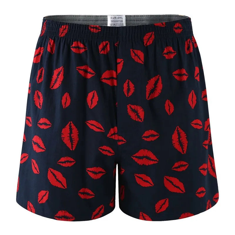 1PC 100% cotton men's underwear soft comfortable men's underwear men's shorts home loose elastic men's printed pants breathable