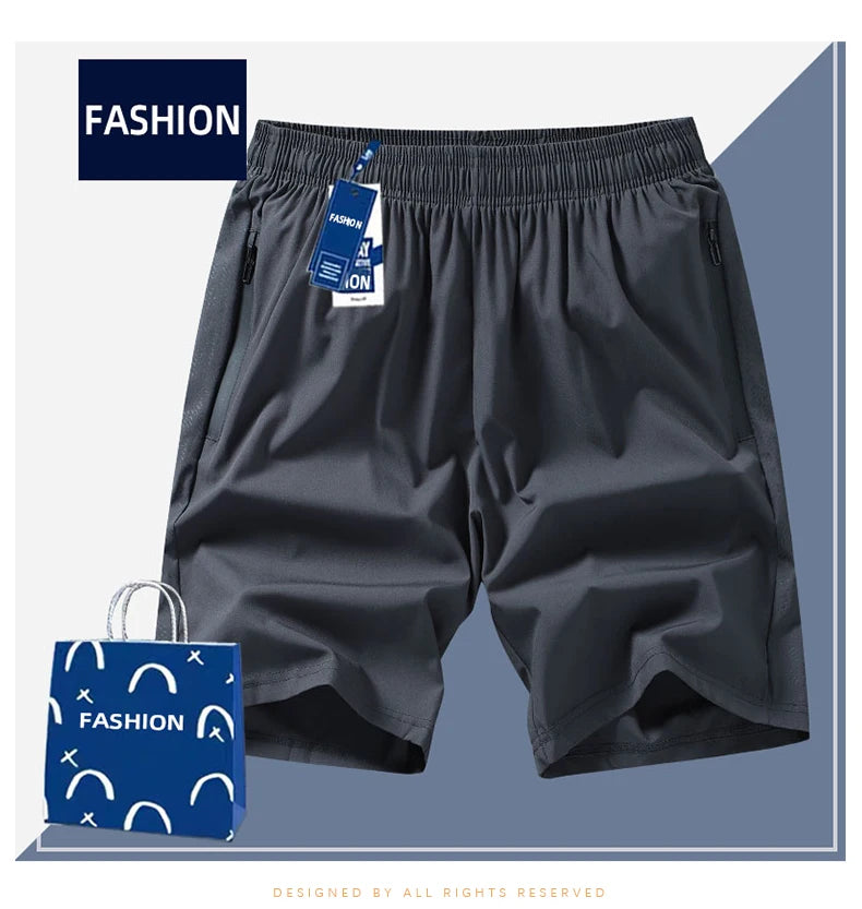 Men s shorts  outdoor casual and fashionable five quarter pants sports breathable men s loose straight leg elastic waist shorts