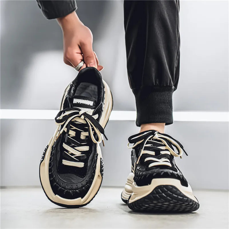 Trendy Men Sneakers Luxury Chunky Casual Sneakers For Man Height Increasing Dad Shoes Breathable Sports Shoes Male Sneakers