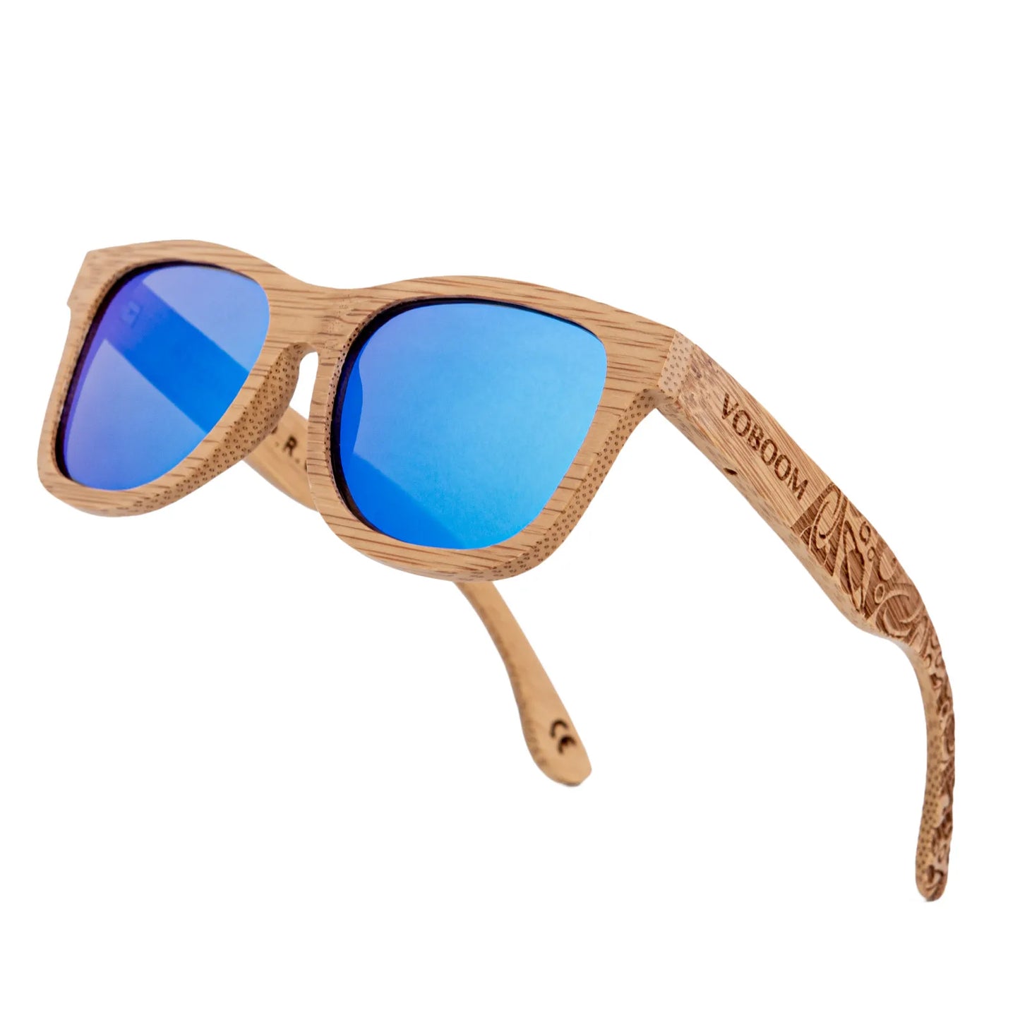 VOBOOM Men Wood Sunglasses Women Bamboo Glasses For Polarized Mirror Sun Glasses Handmade Colorful Eyewear Mirror Shades