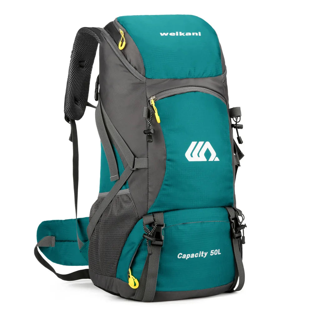 2025 new outdoor sports backpack mountaineering bag large capacity 50L men and women hiking camping bag travel shoulder bag