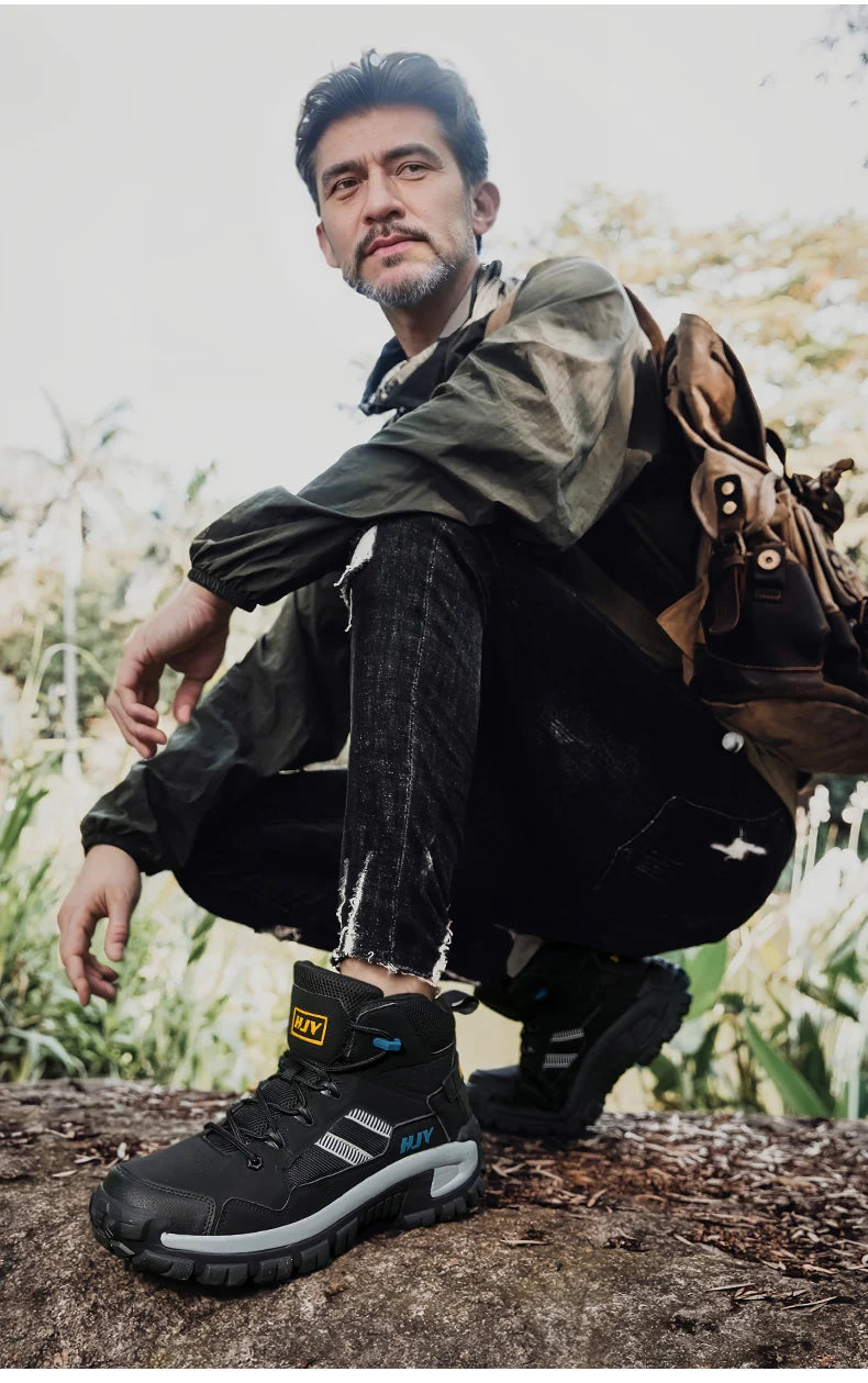 New Men's Boots Fashion Outdoor Boots Breathable Hiking Boots Autumn Shoes Sneakers lightweight Non-slip Men Desert Ankle Boots