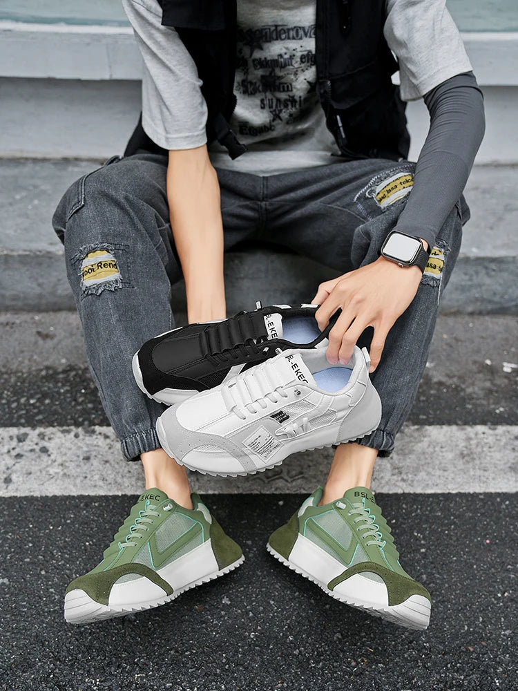 Men Luxury Sneakers Sports Shoes Moccasins Chunky Men Casual Sneakers Comfortable Breathable Trend Designed Personality Shoes