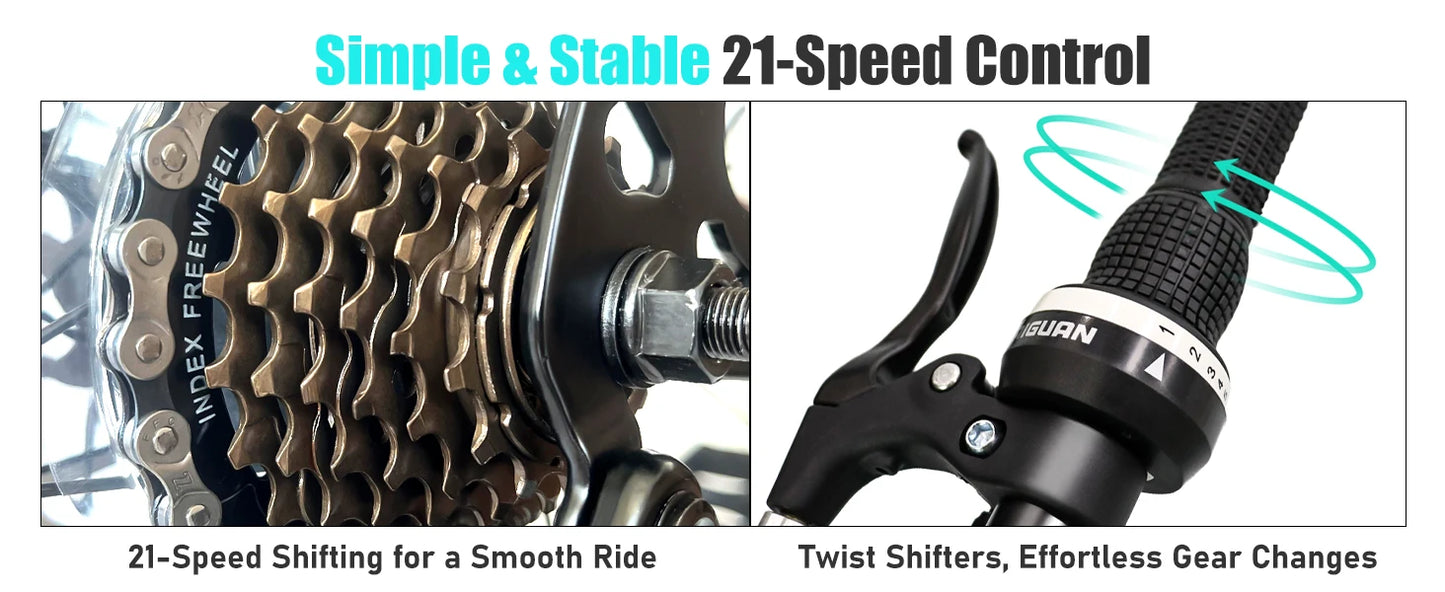 Mountain Bike 27.5" Sizes, 21-Speed Twist Shifting, Disc Brakes, Adult Bicycle with Suspension Fork,Ideal for Adventurers