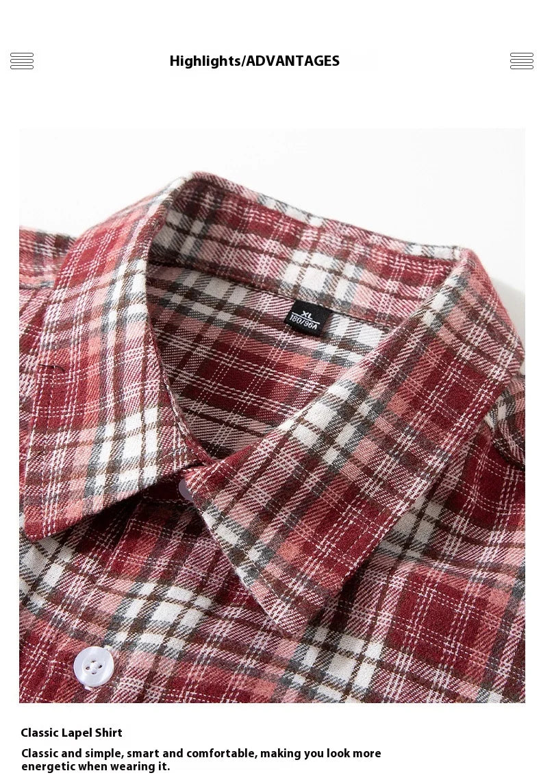 2025 New Men's Checkered Shirt Spring and Autumn Long Sleeve Slimming Shirt Korean Men's Best Selling Fashion Trend Top