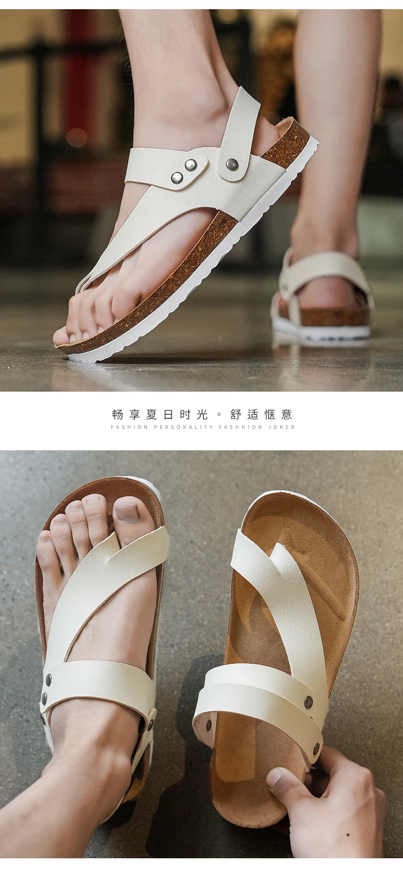 Mens Outdoor Open Toe Sandals Summer Breathable Beach Shoes Casual Sandals Indoor Soft Bottom Thickening Comfortable Non-slip