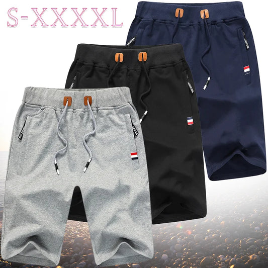 2024 Mens Shorts New Summer Casual Shorts Cotton Fashion Men Beach Short Solid color Drawstring Joggers Male Hot Pockets trouser