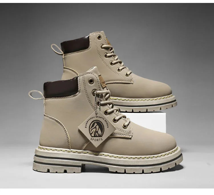 Men's Footwear Resistant Waterproof High-top Motorcycle Boots Soft Bottom Work Clothes Anti-slip Yellow Boots Men Cowboy Boots