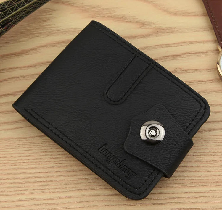 Men's Leather Wallet Short Purse for Man Wallets 2023 Credit Card Holder Money Bag Coin Bag Hasp Small Wallet Portafoglio Uomo