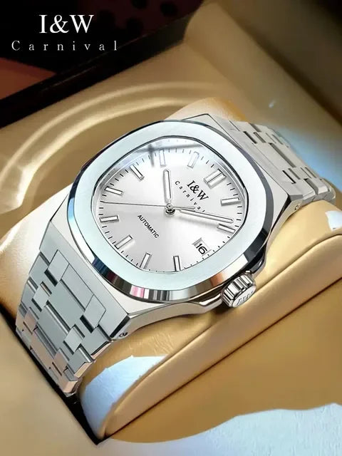 IW Carnival Male Luxury Mechanical Wristwatches Automatic Movement Sapphire Mirror Simple Model Waterproof Luminous Men's Watch