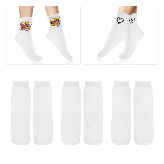 6 Pairs Blank White Socks Sublimation Socks Straight Socks Men Socks Cotton Socks Printable Socks Gifts Socks Easy Clean Socks